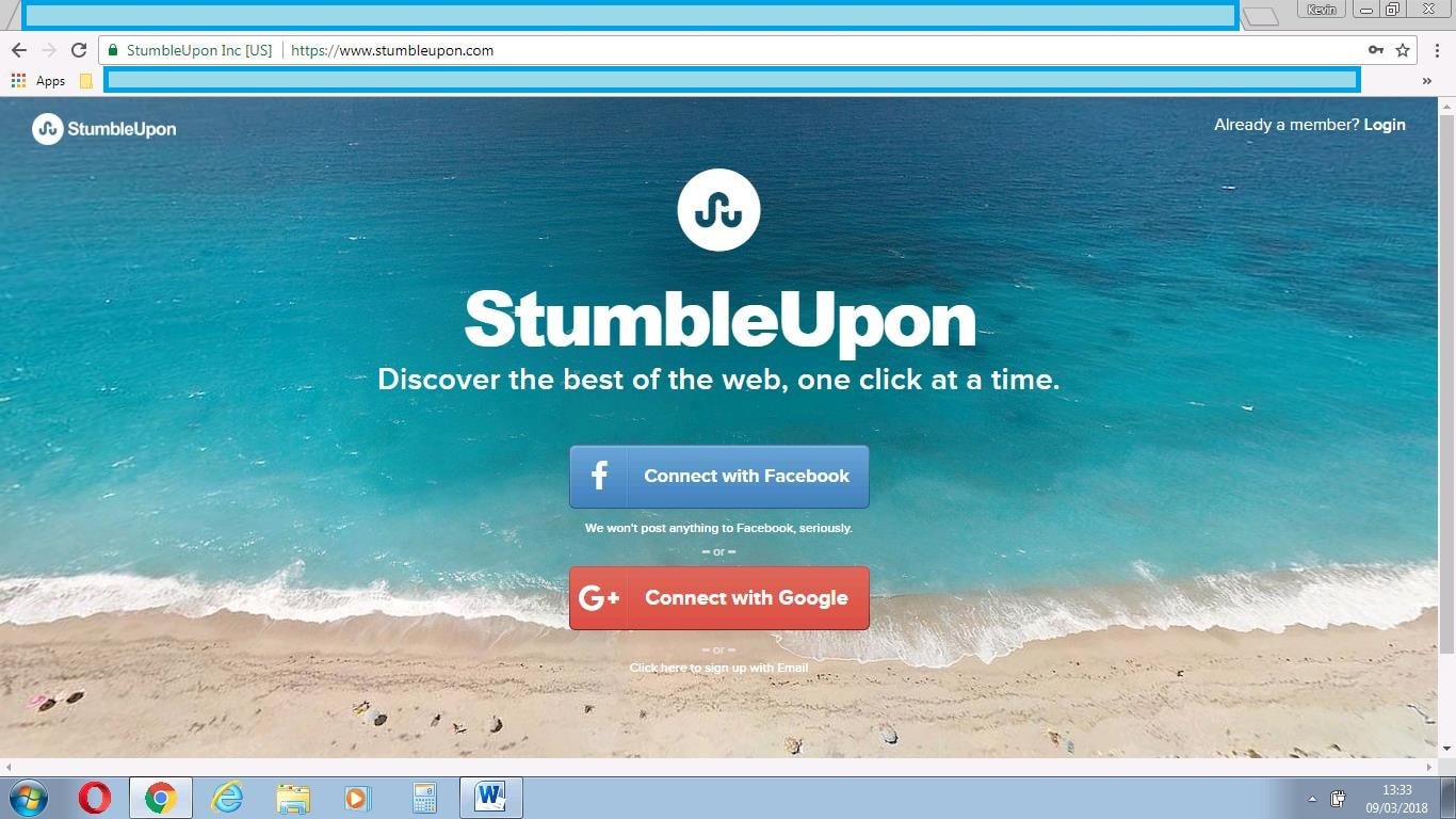 Stuble Upon Front page