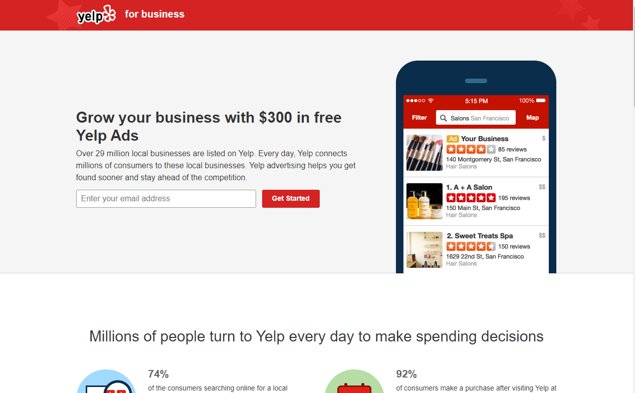 Yelp advertising 